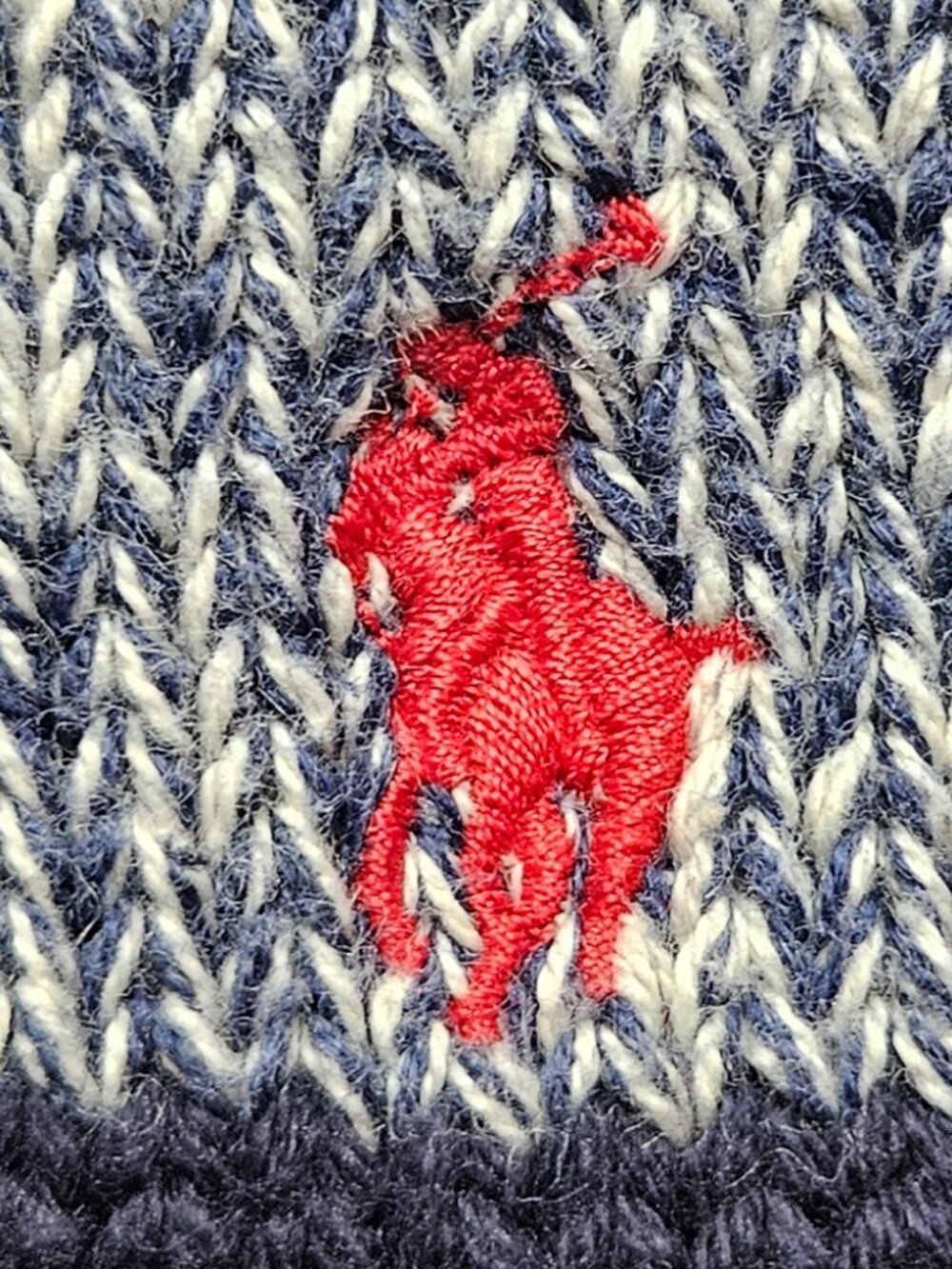 Polo Ralph Lauren Boys Size 7 Button Collar Sweater Navy Blue Striped Knit 7 - Picture 4 of 7